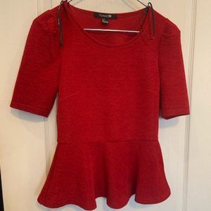 Forever 21 Textured Peplum Top